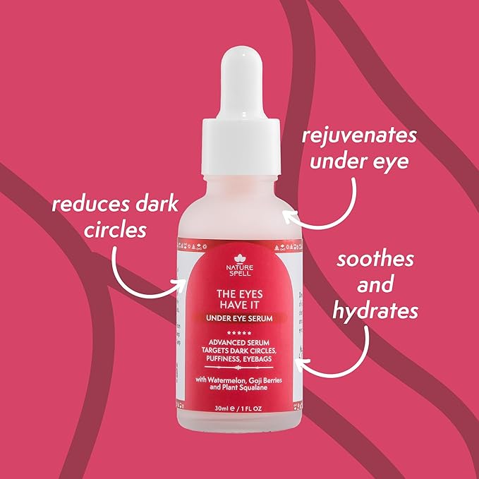 Nature Spell Eye Serum, Infused with Watermelon & Goji Berries, For All Skin Types, Vegan, 1 Fl Oz