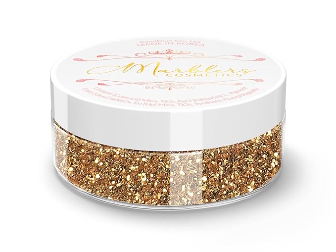 MARBLERS Twinkle Face & Body Glitter [Dark Gold] 0.18oz (5g) | Fine | Non-Toxic | Vegan | Cruelty-Free | Festival, Rave & Party Makeup | Eye, Hair, Nail Polish, Eyeshadow | Nail Art | Gel Nail