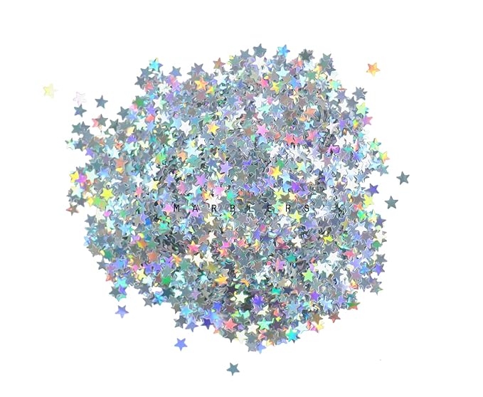 MARBLERS [Star] Shape Glitter for Body & Face 0.11oz (3g) | Flake | Non-Toxic | Vegan | Cruelty-Free | Eyeshadow, Nail Polish, Nail Art | Festival, Rave & Party Makeup | Body & Face