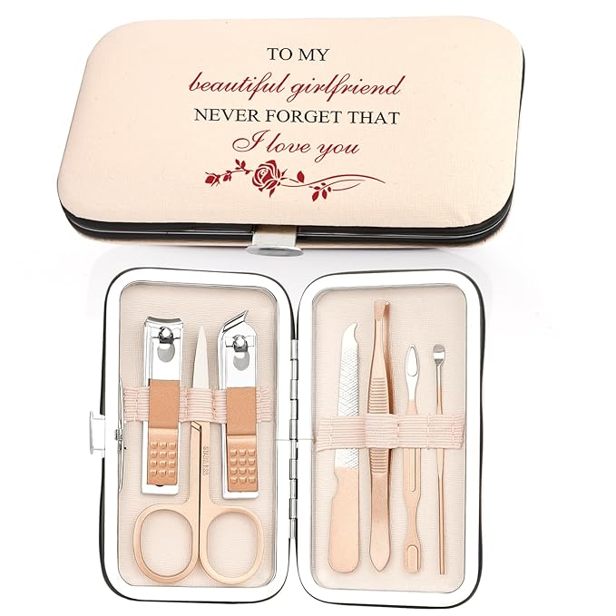 Valentines Gifts for Girlfriend,Best Girlfriend Christmas Cute Unique Gifts Xmas Birthday Valentines Day Stocking Stuffers Gift from Boyfriend Ideas Nail Clippers Manicure Kit for Women Girlfriends