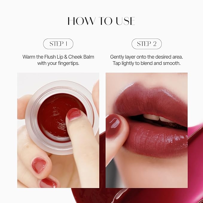 BEIGIC Flush Lip & Cheek Balm - Vegan Buildable & Blendable Multiuse Balm | Natural Flush & Glow | Glowy Blush for Cheeks | Dewy Korean Make Up Cream Blush | 03 Long Black - Muted Brick, 0.14 fl.oz