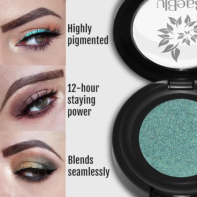 BaeBlu Hypoallergenic Eyeshadow Organic 100% Natural Finely Pressed Velvety Smooth Powder, Made in USA, Aurora