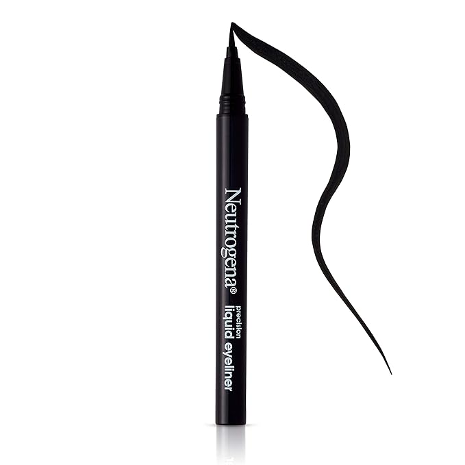 Neutrogena Precision Liquid Eyeliner with Honey & Coconut, Hypoallergenic, Smudge- & Water-Resistant Eyeliner Makeup for Precise Application, Jet Black, 0.013 fl. oz (Pack of 2)