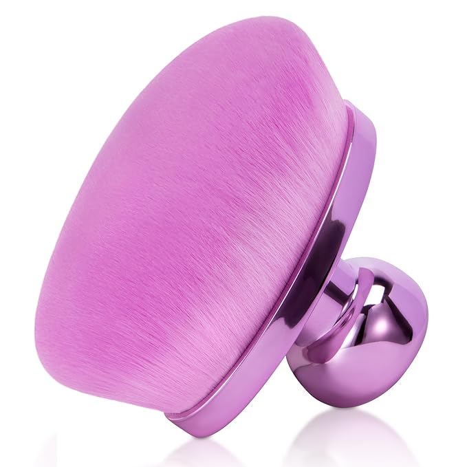 Extra Large Body Makeup Brush for Self Tanner – 115mm Wide Oval Kabuki Body Brush for Bronzer Blend & Blur, Vegan Fiber Self Tanning Brush for Legs & Body with Drawstring Bag by Yoseng-Purple