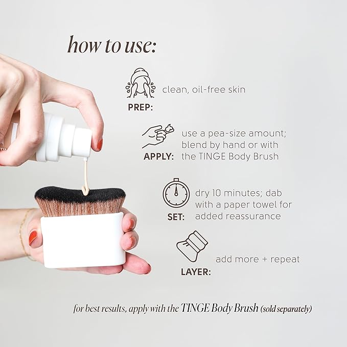 Tinge Body Makeup, Water & Transfer Resistant, Medium Coverage Cream, Lasts Up to 48 Hours, For All Skin Types, Fragrance Free, Vegan, American Made, 3.38 Fl Oz. - Fair Cool