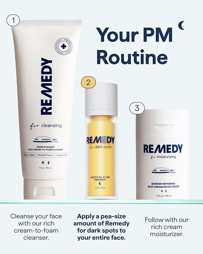 Remedy for Dark Spots | Advanced Night Treatment with Retinol & Kojic Acid | For Discoloration and Uneven Tones | With Glutathione, Niacinamide, Mandelic Acid | By Dermatologist Dr. Shah, 1 fl. oz