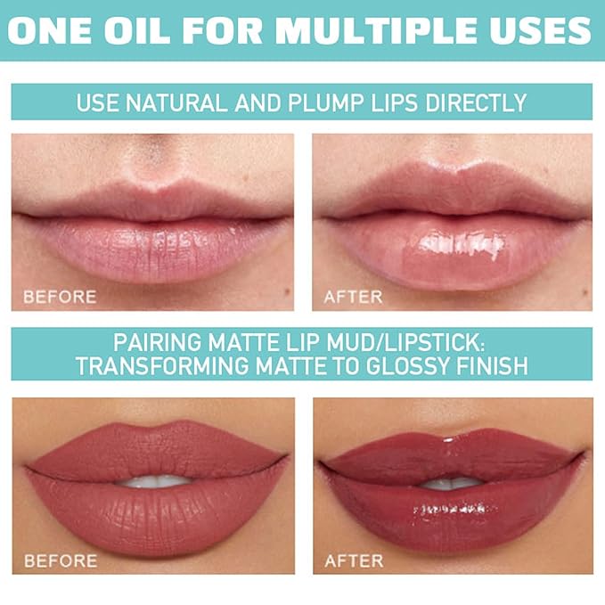6PCS Roll On Lip Gloss Set, Fruit Flavored Lip Oil Make up for Teens and Girls, Hydrating & Moisturizing Lipgloss, Clear Lip Gloss for Women, Vegan & Cruelty-Free