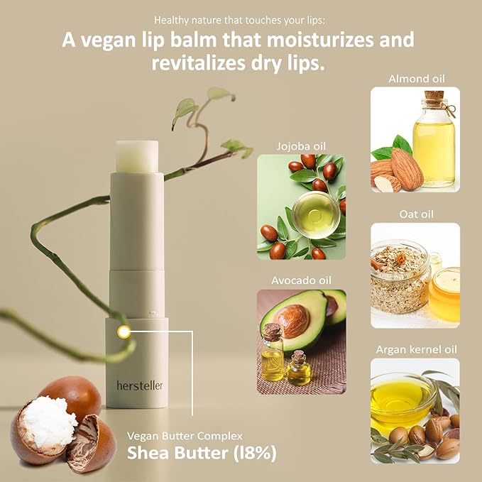 hersteller Nearby Recharging Lip Balm Vegan Butter Complex Intensive Moisturizing Treatment for Dry Lips and Cheek Natural Healthy (Plain)