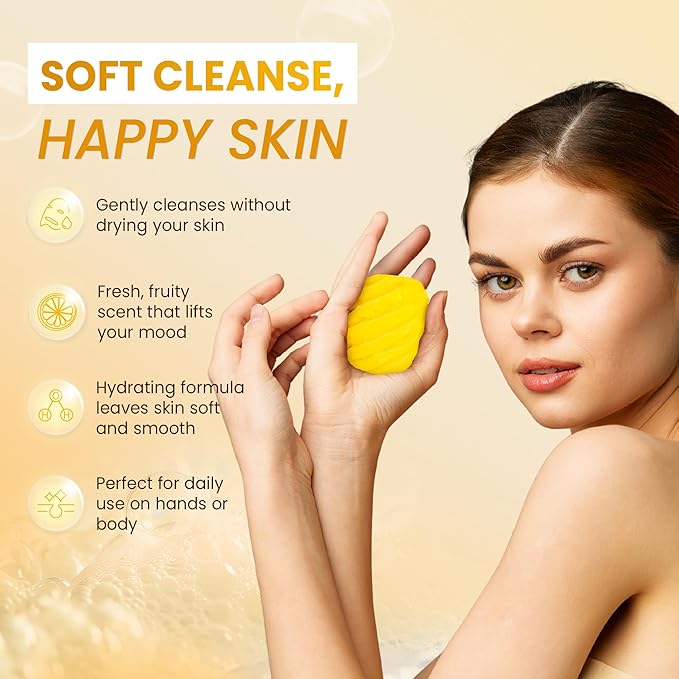 ABERA Pineapple Soap Bar – Fruit-Shaped Decorative Soap for Bathroom Décor or Spa Vibes – Tropical Moisturizing Vegan Body Cleanser, Unique Hand Soap Gift Set, 2 Pack (4.6 oz Total)
