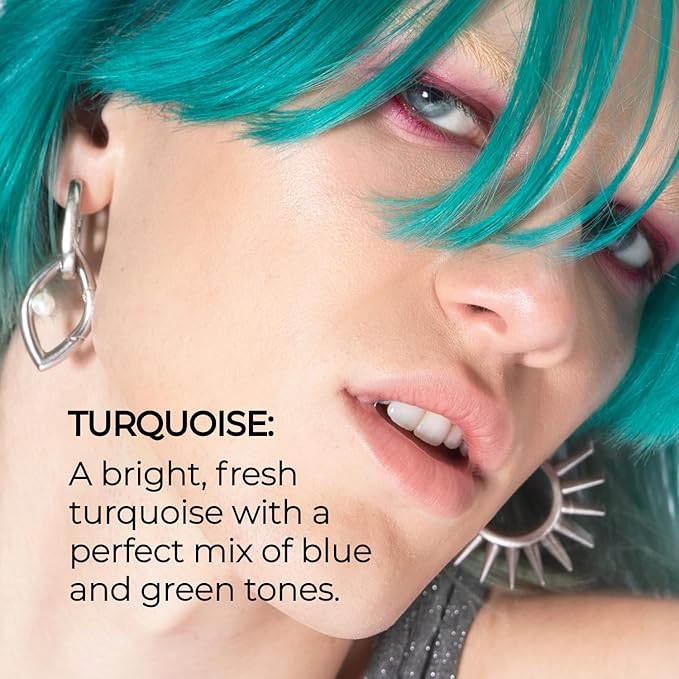 XMONDO Hair Color Turquoise Hair Healing Semi Permanent Color | Vegan Formula with Hyaluronic Acid to Retain Moisture, and Bond Boosting Technology, 8 Fl Oz