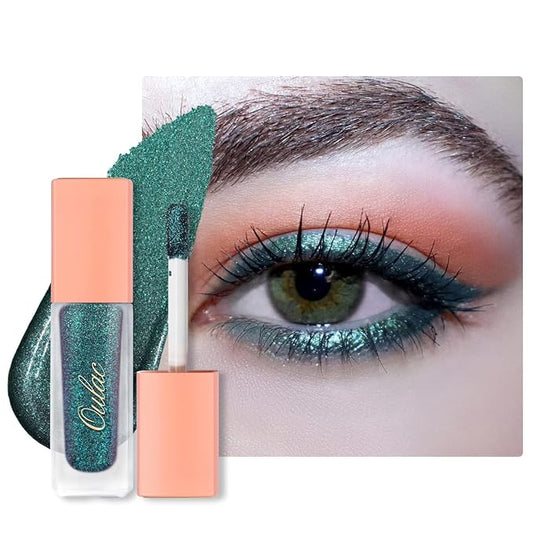 Oulac Liquid Glitter Eyeshadow Liquid Eyeshadow Green Eye shadow Shimmer Liquid Eyeliner Non-sticky One-Swipe Coverage with Quick-Drying Crease-resistant Formula.Vegan & Cruelty-Free.(11)