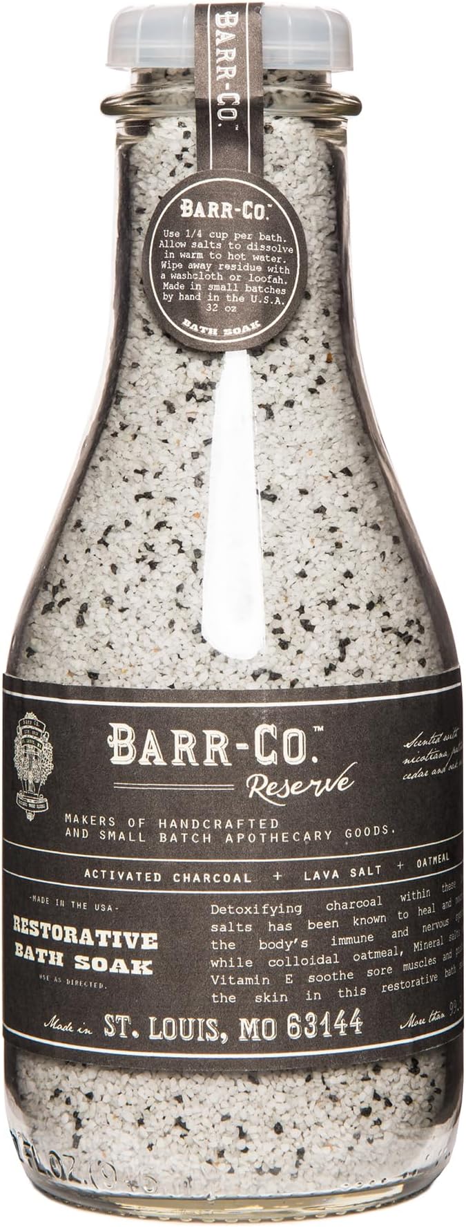 Barr-Co. Reserve Fine Hand Made Bath Salts, Woody and Earthy Bathing Salt, Relaxing Bath Products for Women & Men, 32 oz