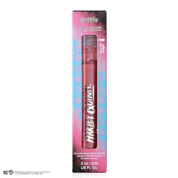 Lottie London Transforming Liquid Lipstick in Wanted, Transforming liquid lipstick with a metallic glitter finish in a nude pink shade
