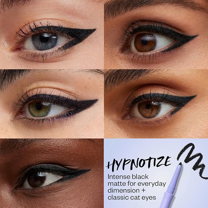Kosas Soulgazer Gel Eyeliner (Hypnotize) - Waterproof, Smudge-Proof Pen with Hyaluronic Acid - Retractable Eyeliner Pencil with Sharpener & Smudger, Long-Lasting - Intense Black Matte