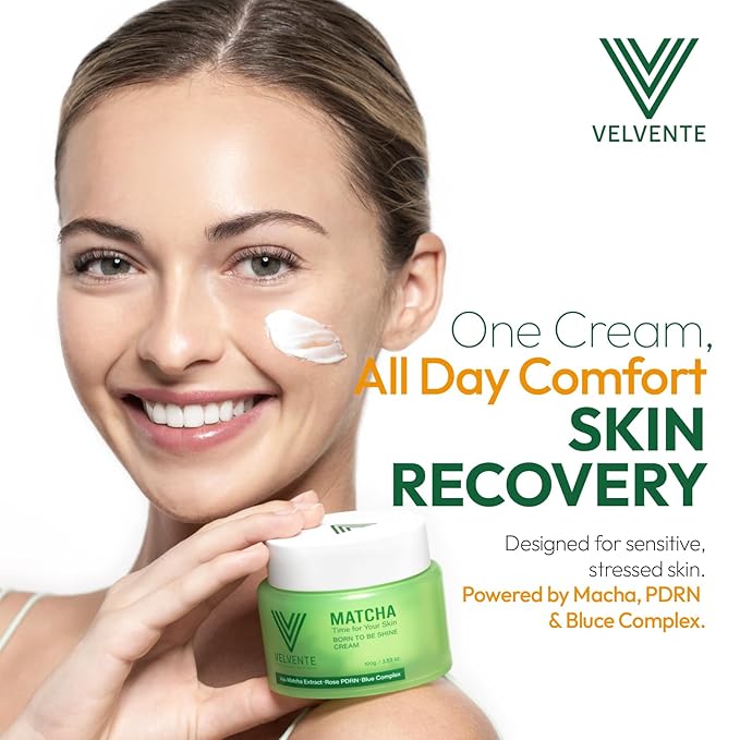 Matcha Hydrating Facial Moisturizer, Rose PDRN All-in-One Skin Face Cream for Redness, Dark Spot, Acne-Prone Skin, Brightening, Anti-Aging, Barrier Support Cream, Korean Skincare 3.53 oz