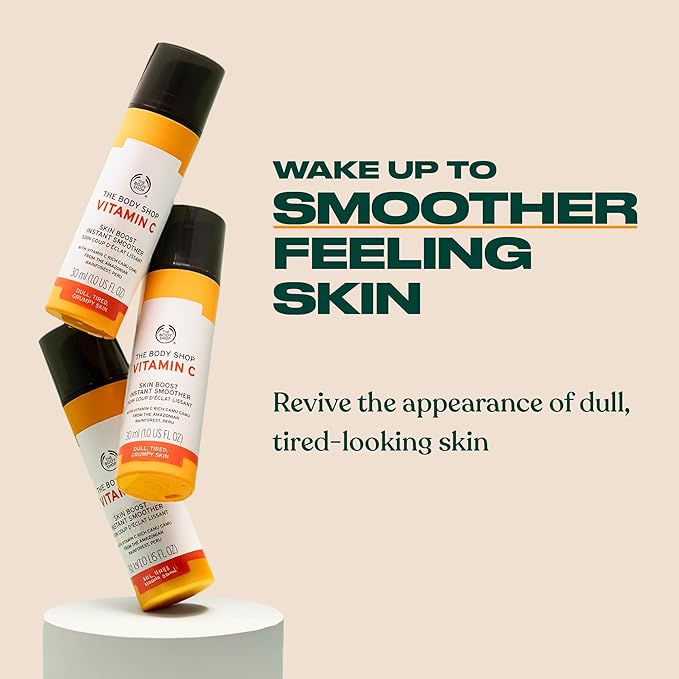 The Body Shop Vitamin C Skin Boost Instant Smoother | Radiance Boosting Face Serum to Improve Dull Skin | Lightweight for All Skin Types, Vegan, 30 ml / 1.0 oz