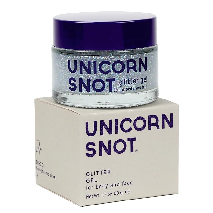 UNICORN SNOT Holographic Face Glitter & Body Glitter Gel | Hair Glitter, Vegan & Cruelty Free, 1.7 oz Silver Glitter (Disco)