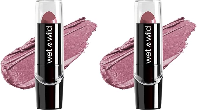 wet n wild Silk Finish Lipstick, Hydrating Rich Buildable Lip Color, Formulated with Vitamins A,E, & Macadamia for Ultimate Hydration, Cruelty-Free & Vegan - Secret Muse (Pack of 2)