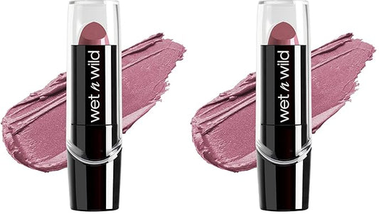 wet n wild Silk Finish Lipstick, Hydrating Rich Buildable Lip Color, Formulated with Vitamins A,E, & Macadamia for Ultimate Hydration, Cruelty-Free & Vegan - Secret Muse (Pack of 2)