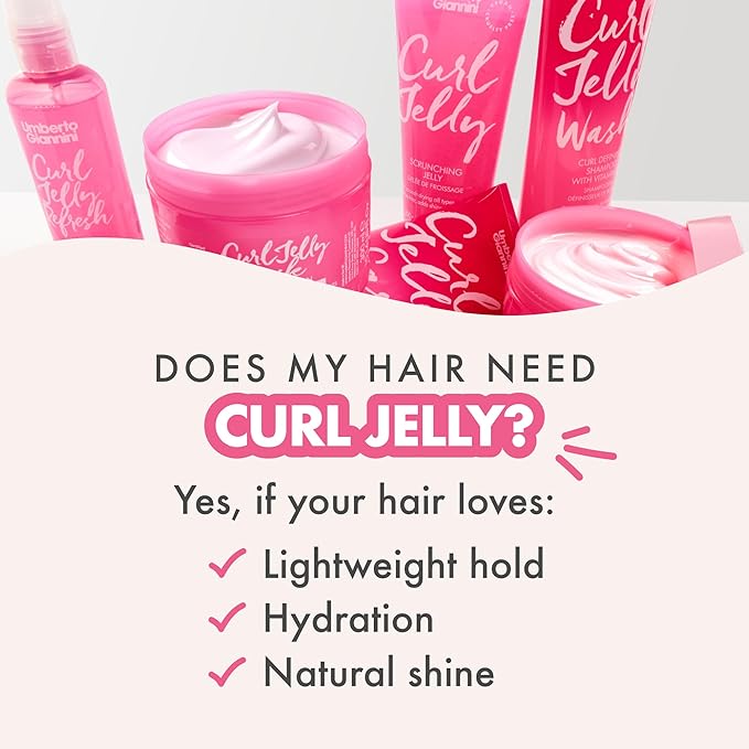 Umberto Giannini Curl Jelly Scrunching Jelly Limited Edition Vanilla, Vegan & Cruelty Free Frizz Styling Curl Control Hair Gel for Curly or Wavy Hair