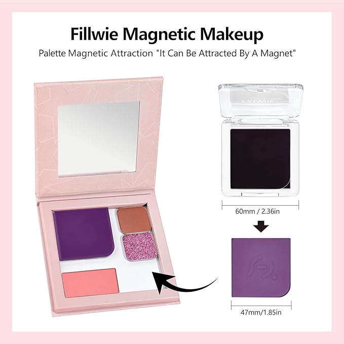 2-Pack Cream Powder Blush Duo For Medium to Deep Skin Tones, Same-Shade Cool Violet, Lasting, Buildable, Vibrant & Natural-Looking Cheek Color Dewy Cream Soft-Matte Powder Finish (Violet Veil)