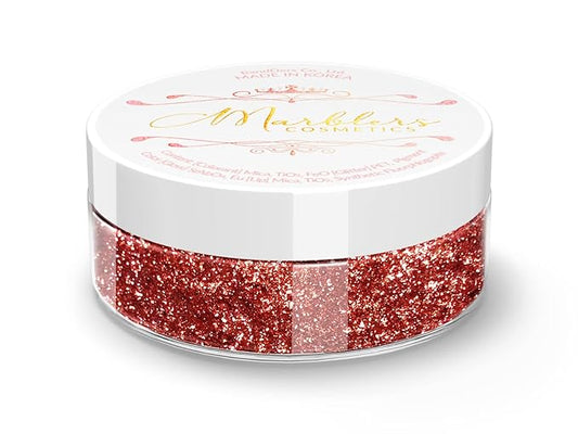 MARBLERS Chunky Natural Mica Powder [Ruby Pearl] 0.11oz (3g) | Highly Pigmented | Non-Toxic, Vegan, Cruelty-Free | Eyeshadow, Body Butter, Nail Polish, Nail Art | Party, Body, Face Makeup