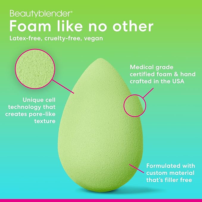Beautyblender® |Play Color Beauty Blender Makeup Sponge, Super-Soft Foam Easily Blends Foundations, Powders & Creams, Made in USA, Reusable, Washable, Streak Free Application, Vegan, Cruelty Free