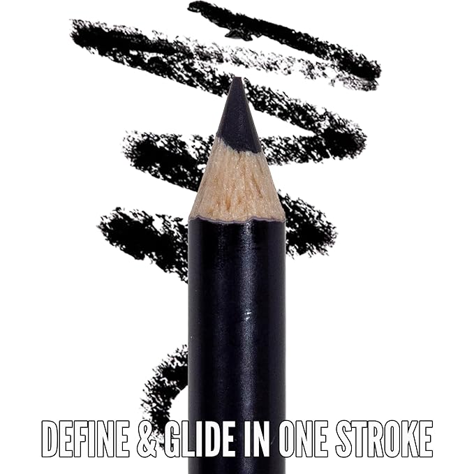 Mynena Black Creamy Matte Waterproof Lip Liner | Long Lasting Transfer-Proof | Sharpenable | Blendable Pencil for Defined Lips