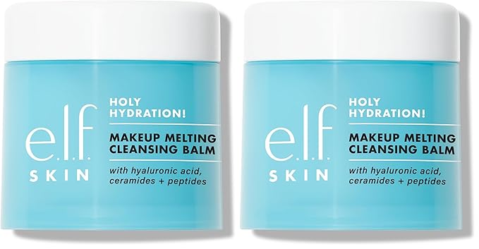 e.l.f. SKIN Holy Hydration! Makeup Melting Cleansing Balm JUMBO, Face Cleanser & Makeup Remover, Infused with Hyaluronic Acid to Hydrate Skin, 3.5 Oz, (Pack of 2)