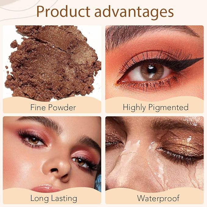 Neutral Champagne Gold Eye Shadow Palette, Metallic and Shimmer Magic Eyeshadow Makeup, Velvety Pigmented Creamy Formula, Four Way Quad Eye Shadow Palette For Old Women, (03#Champagne Gold)