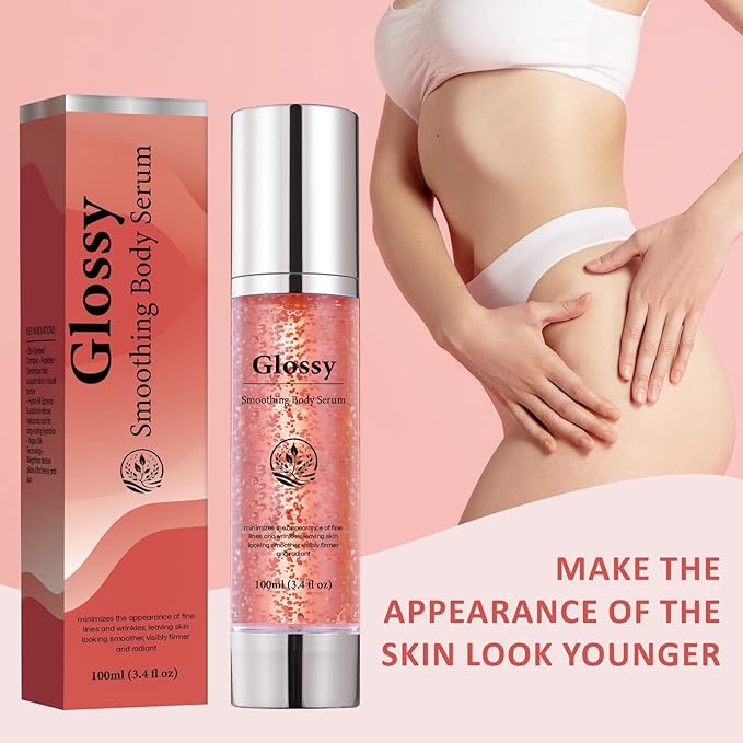 Glossy Smoothing Body Serum for Neck & Body – Hydrating Firming Gel with Niacinamide, Peptides & Hyaluronic Acid – Improves Skin Texture, Lightweight Vegan Formula – 100ml (1)