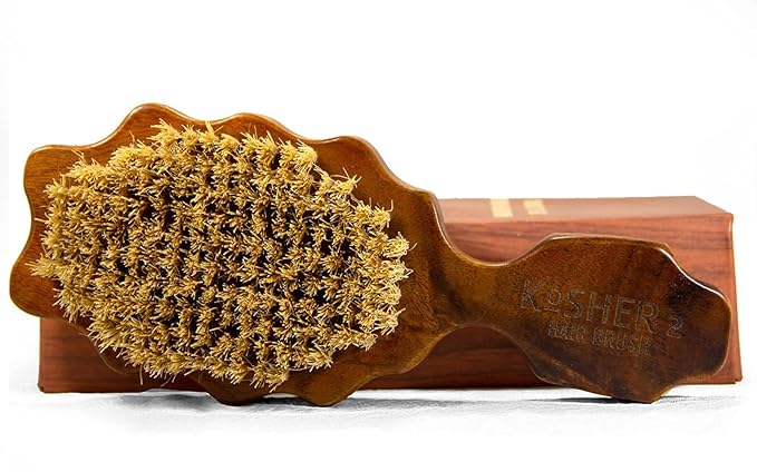 Kosher Wave Brush 100% Natural Plant Durable Quality Strong Bristles Detangling for Curly, Coarse, Rough, Wavy And All Types Hair detangler Afro Textured for Wet/Dry/Long Thick Hair