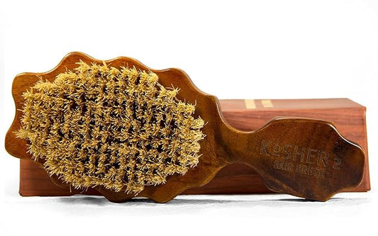 Kosher Wave Brush 100% Natural Plant Durable Quality Strong Bristles Detangling for Curly, Coarse, Rough, Wavy And All Types Hair detangler Afro Textured for Wet/Dry/Long Thick Hair
