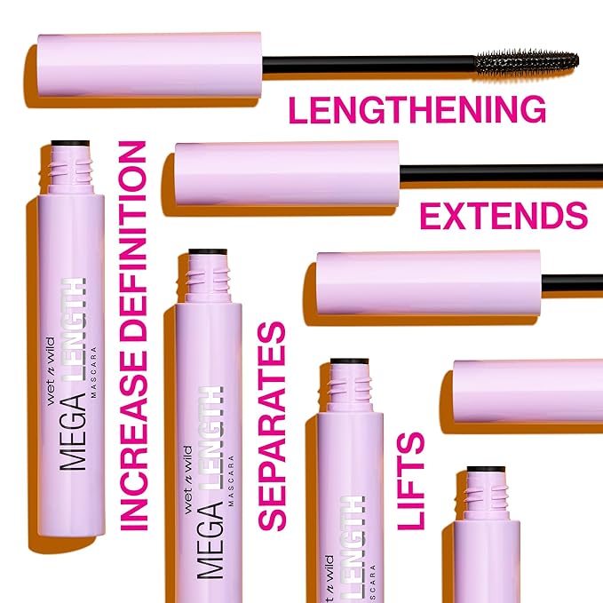wet n wild Mega Length Mascara, Very Black, 0.21 Ounce (Pack of 2)
