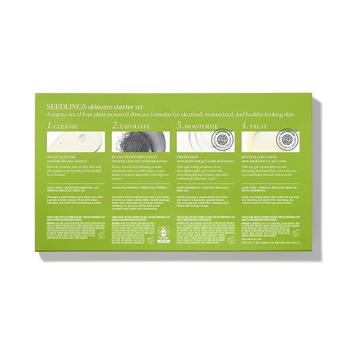 Well People Plant Power Skincare Starter Mini Set, Step-by-Step Skincare Kit For Cleansing, Hydrating, Exfoliating & Nourishing, Vegan & Cruelty-free