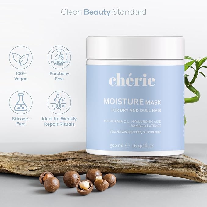 Deep Conditioning Hair Mask for Curly and Straight Hair With Macadamia Oil, Hyaluronic Acid & Bamboo Extract, Hydrating for Dry Damaged, Helps Repair, Reducing Frizz & Breakage, Vegan 16.90 oz | Hydrating, Deep Conditioning, Frizz-Free, Helps Repair