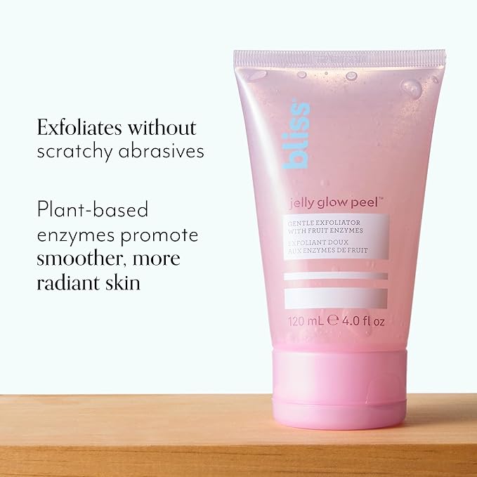 Bliss Jelly Glow Peel™ Gentle Non-Abrasive Cleanser and Exfoliator With Fruit Enzymes - 4 Oz - Nourishes and Hydrates Skin - Clean - Vegan & Cruelty Free