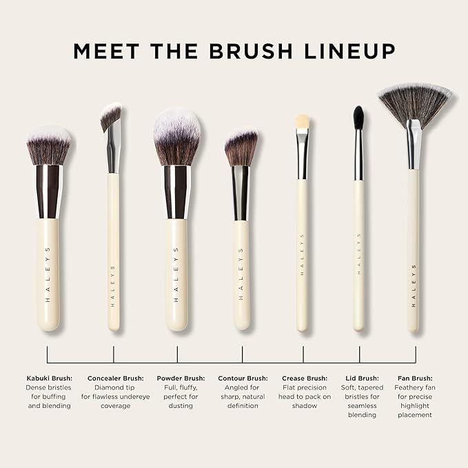 HALEYS Beauty Concealer Makeup Brush for Under Eye & Face Makeup, Precision Flat Brush for Cream, Liquid & Powder Make Up, Seamless Blending, Targets Under Eyes and Blemishes, Vegan & Cruelty Free
