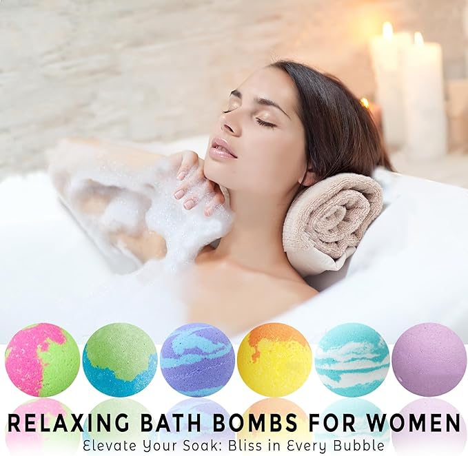 Bath Bombs for Women Gift Set - 24 Natural & Organic Bath Bombs with Essential Oils & Moisturizing Shea Butter, Spa Birthday Gift, Selfcare Gifts, Easter Basket Essentials for Teens, Girls, Women