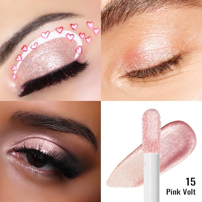 Oulac Eyeshadow Liquid Eyeshadow Multi-Usage Liquid Glitter Eyeshadow&Eyeliner Highly Pigmented, One-Swipe Coverage Long Lasting with No Creasing Formula Vegan&Cruelty-Free