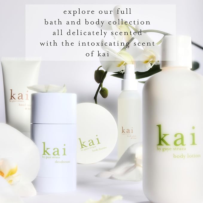 kai body glow rose, 4 Fl Oz, dry body oil with jojoba, chamomile, cucumber extracts, moisturizes and leaves a radiant glow with a fresh + clean fragrance, layered with rose absolute, made in the usa