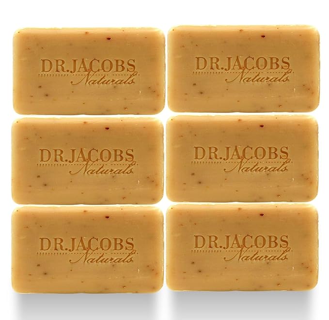 Dr Jacobs Naturals, Triple Milled Loofah Exfoliating Castile Bar Soap (Pack of 6) - Free of Parabens, Sulfates, Synthetics, Gltuen and GMO (Coco Loco Limeade)