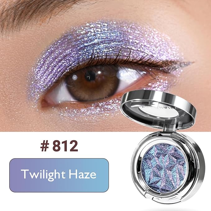 CHARMACY Multichrome Glitter Eyeshadow, Intense Color Shifting Creamy Eye Shadows, Highly Pigmented, Metallic Shimmer Eyeshadow #812
