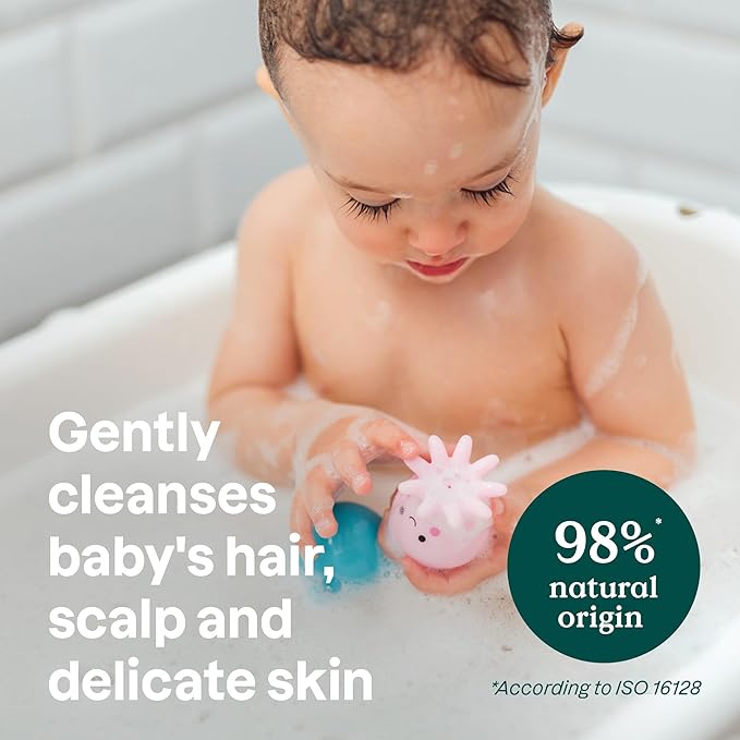 ATTITUDE 2-in-1 Hair and Body Foaming Baby Wash, EWG Verified Shampoo Soap, Dermatologically Tested, Made with Naturally Derived Ingredients, Vegan, Sweet Apple, 10 Fl Oz
