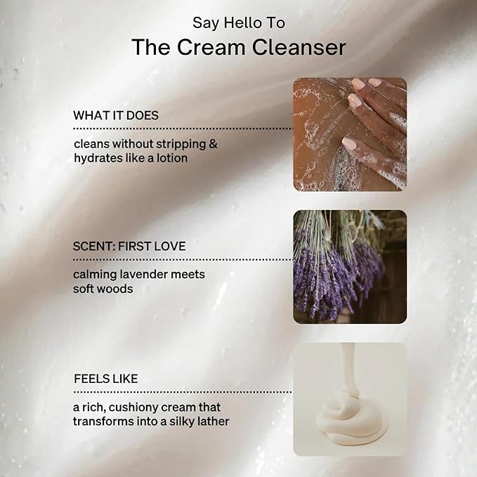 Loved01 Gentle Cream Cleanser for Face & Body, John Legend Skincare, Daily Hydrating Wash with Rosehip Oil & Green Tea, First Love Lavender Scent, For Dry & Sensitive Skin, Vegan & Cruelty-Free, 6 oz