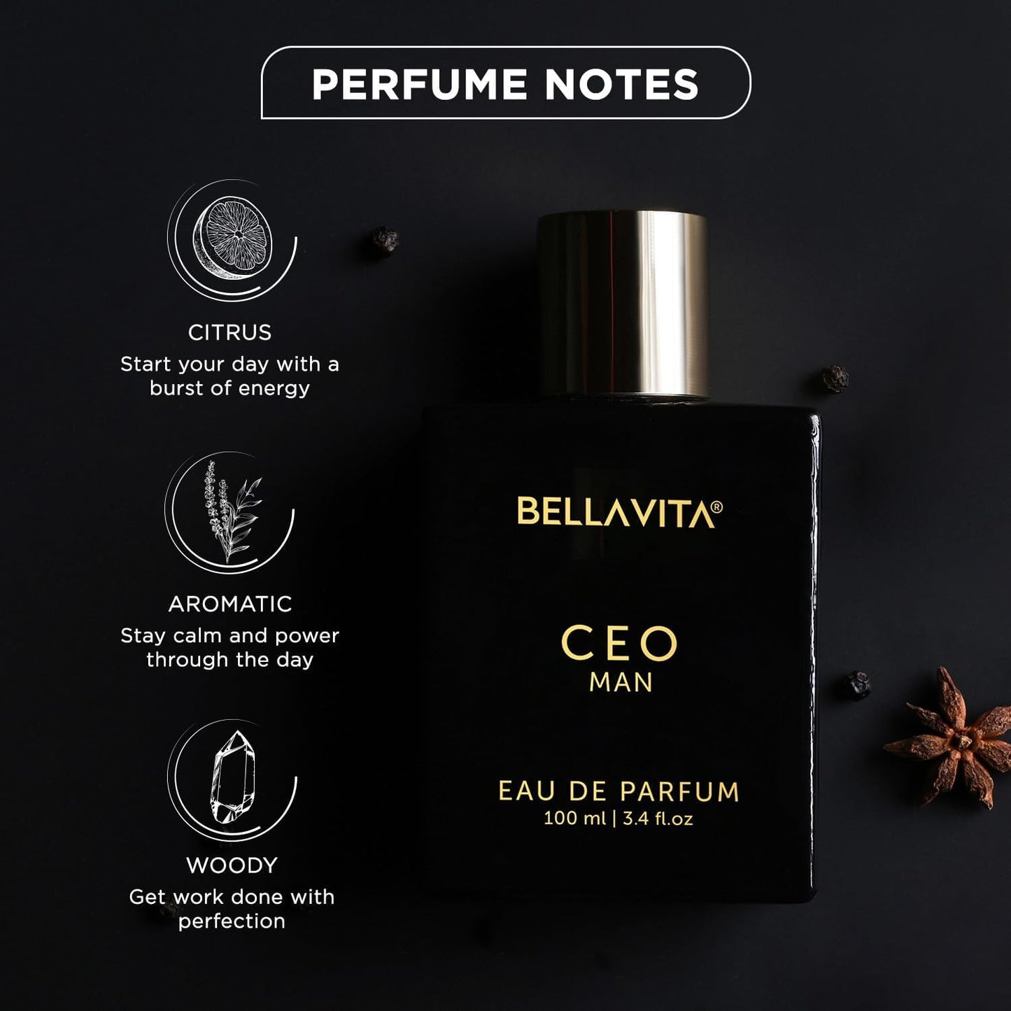 Luxury CEO Man Perfume for Men (3.38 Fl.Oz) | Long-Lasting Men'S Perfume with Lemon, Lavender, Tonka & Agarwood Fragrance for Man | CEO Parfum for Men | Vegan & Cruelty-Free Fragrance