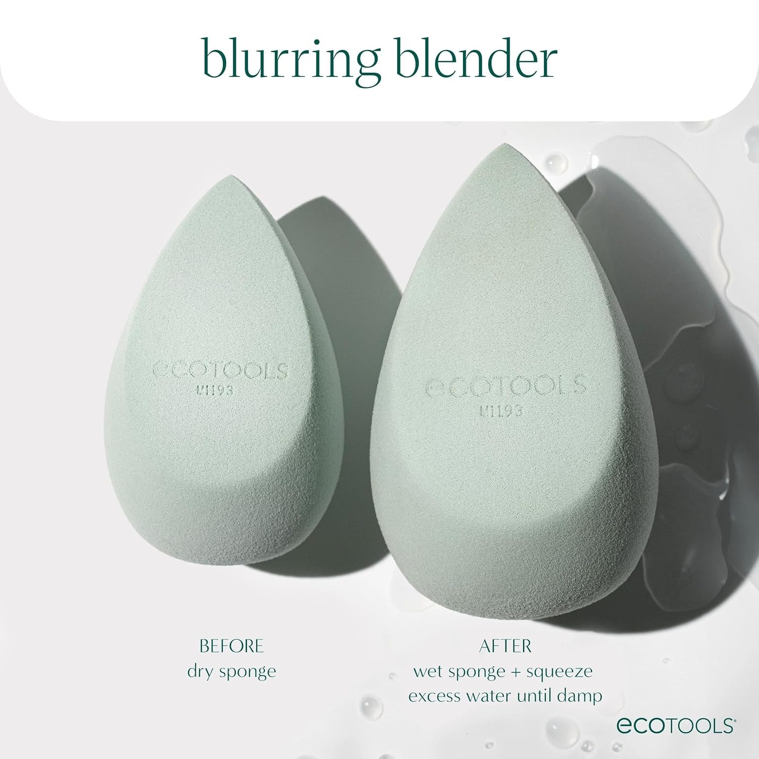 Blurring Blender Makeup Sponge Duo, Makeup Blender Sponge for Blurred Skin, for Liquid & Cream Foundation, Cloud Coverage Memory Foam, Eco Friendly & Latex Free, Cruelty-Free & Vegan, 2 Count
