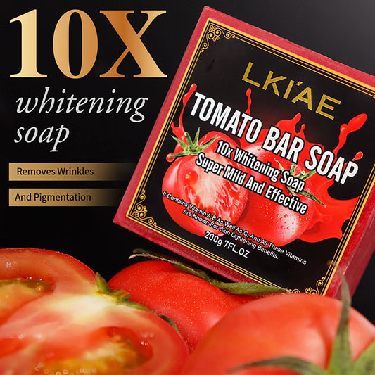 Organic Tomato Soap Bar, Lightening Skin, Deeply Clean, Exfoliate, Remove Dark Spots, Moisturizing, for Face and Body