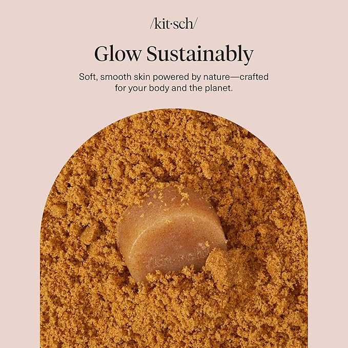 Kitsch Exfoliating Sugar Body Scrub Bar Soap – Polishing Soap Bar with Granules, Walnut Shell & Coconut Oil – Hydrating Exfoliating Body Scrub for Smooth, Glowing Skin Care – Made in the USA - 4 oz