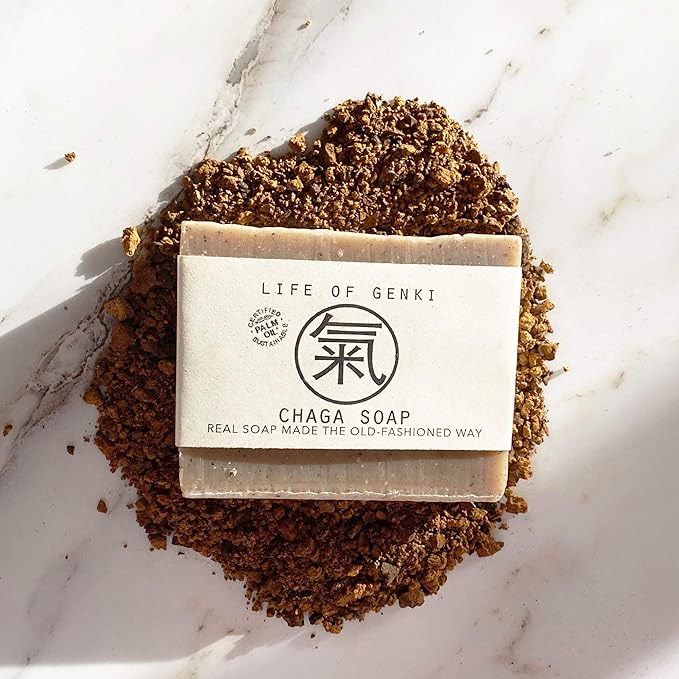 Vegan CHAGA Mushroom Soap Bar – Pack of 3 – Long Lasting, Mild & All Natural – Organic Oils, Sensitive Dry Skin, Made in USA